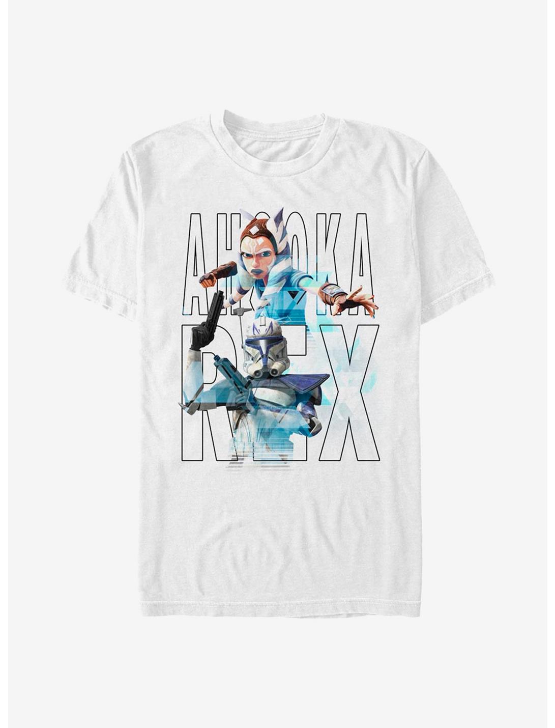 Star Wars: The Clone Wars Classic Names Ahsoka & Rex T-Shirt, WHITE, hi-res