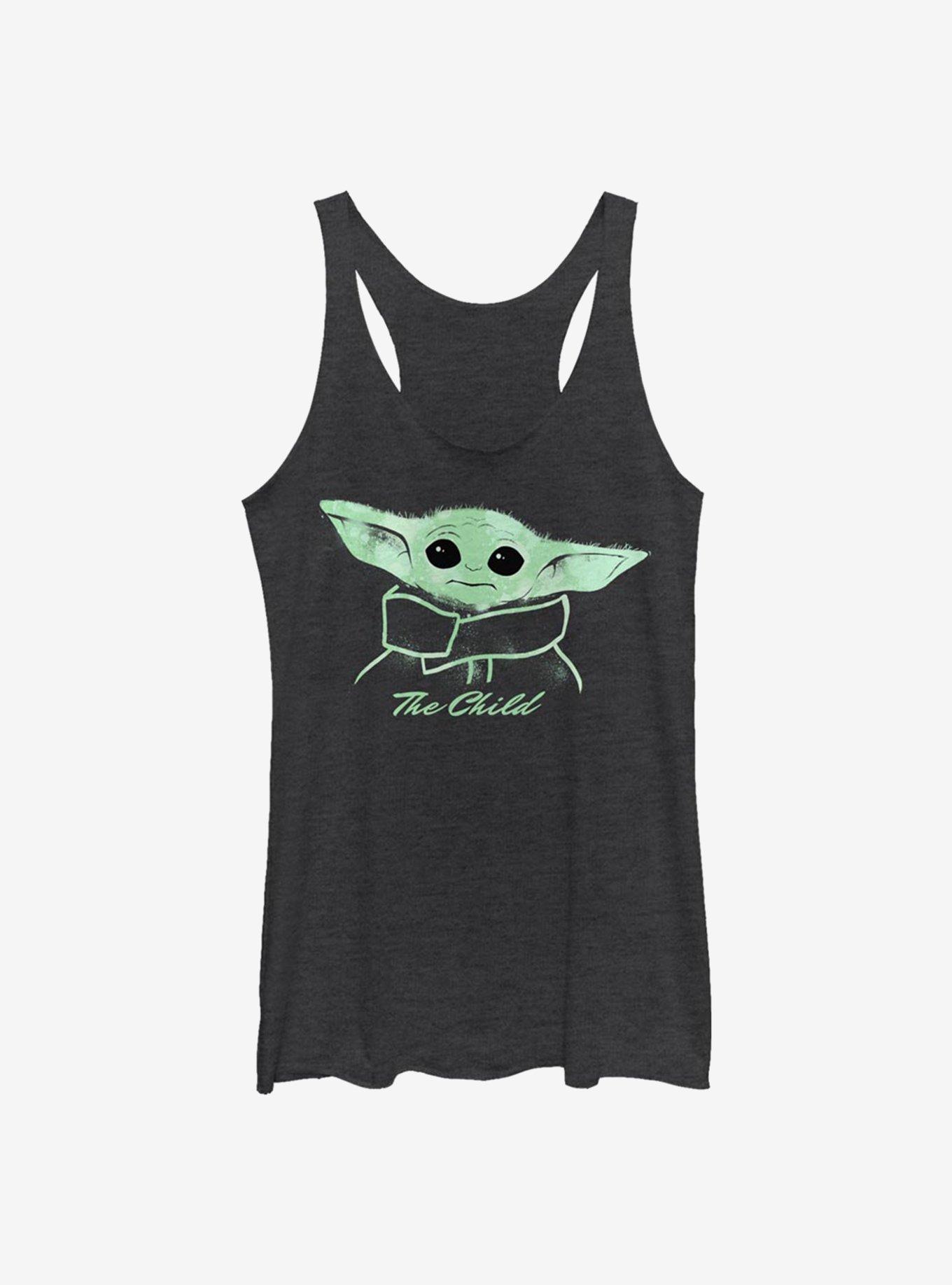 Star Wars The Mandalorian Painted Star The Child Girls Tank, BLK HTR, hi-res