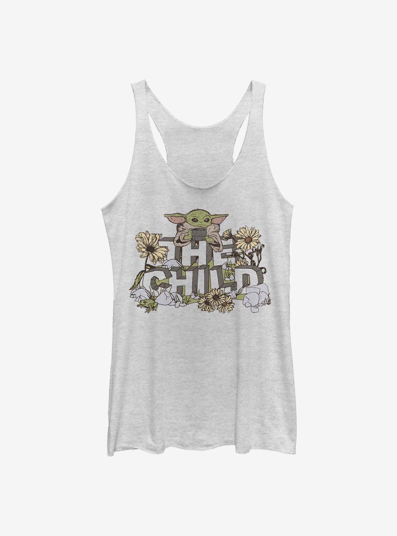 Star Wars The Mandalorian Vintage Flower The Child Girls Tank, WHITE HTR, hi-res