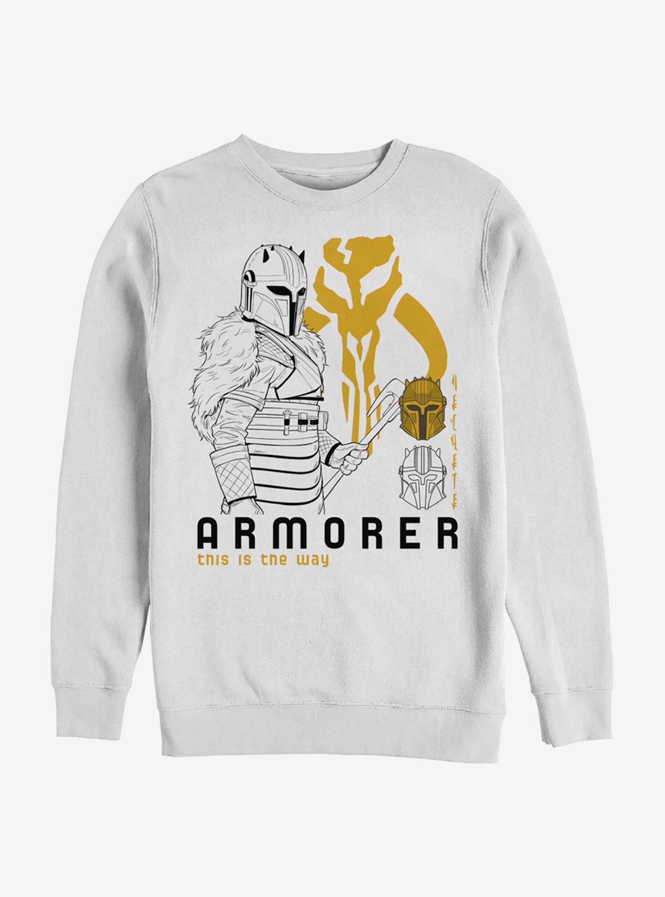 Star Wars The Mandalorian Armorer Crew Sweatshirt, WHITE, hi-res