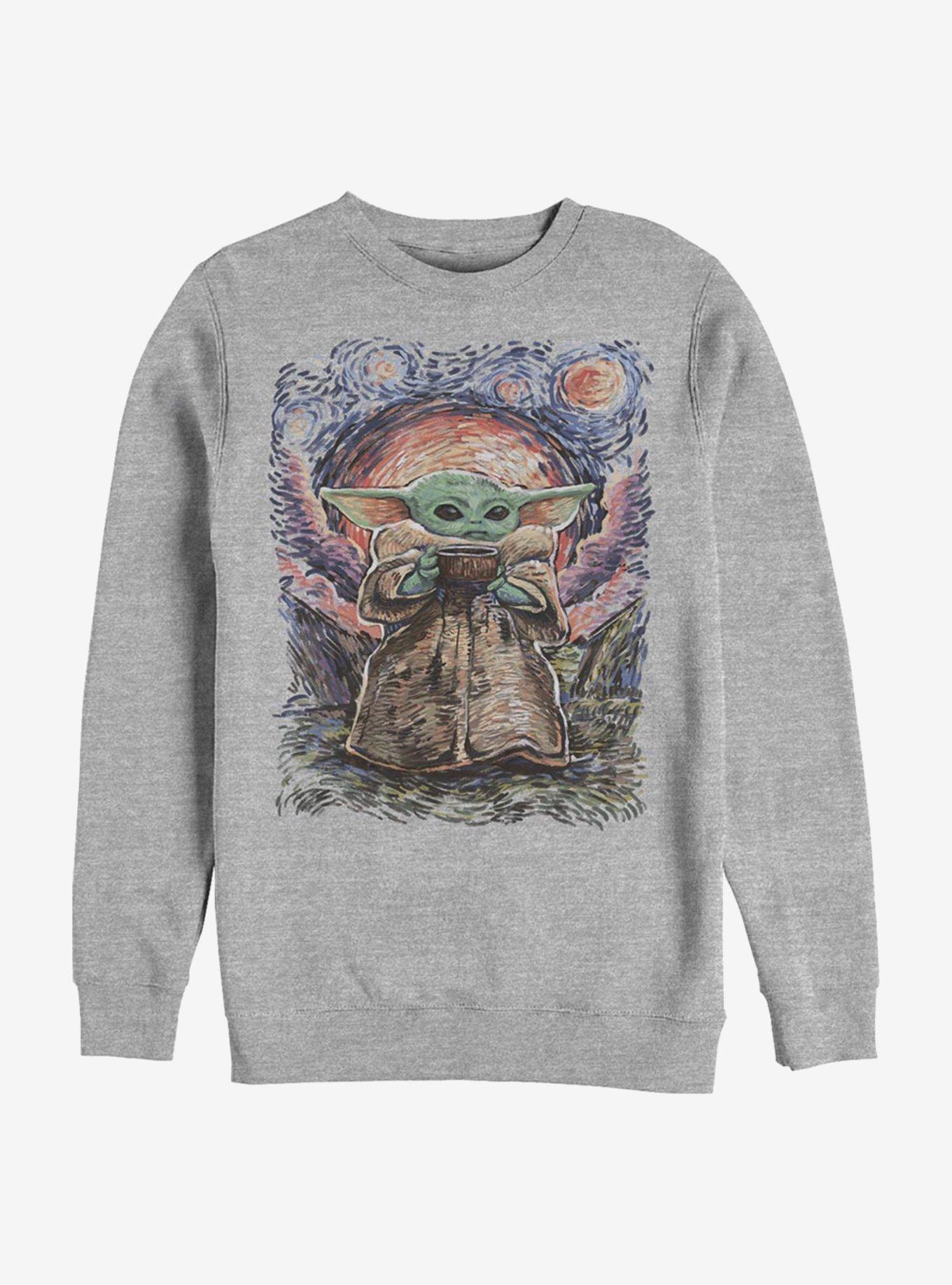 Star Wars The Mandalorian The Child Sipping Night Sky Crew Sweatshirt, , hi-res