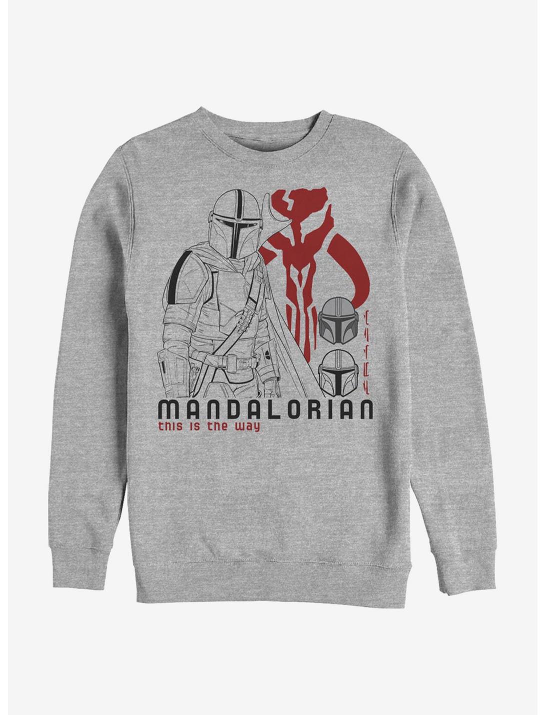 Star Wars The Mandalorian The Mando Way Crew Sweatshirt, ATH HTR, hi-res