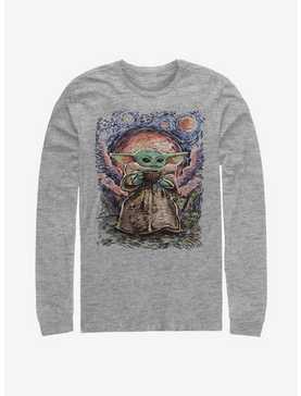 Star Wars The Mandalorian The Child Sipping Night Sky Long-Sleeve T-Shirt, , hi-res
