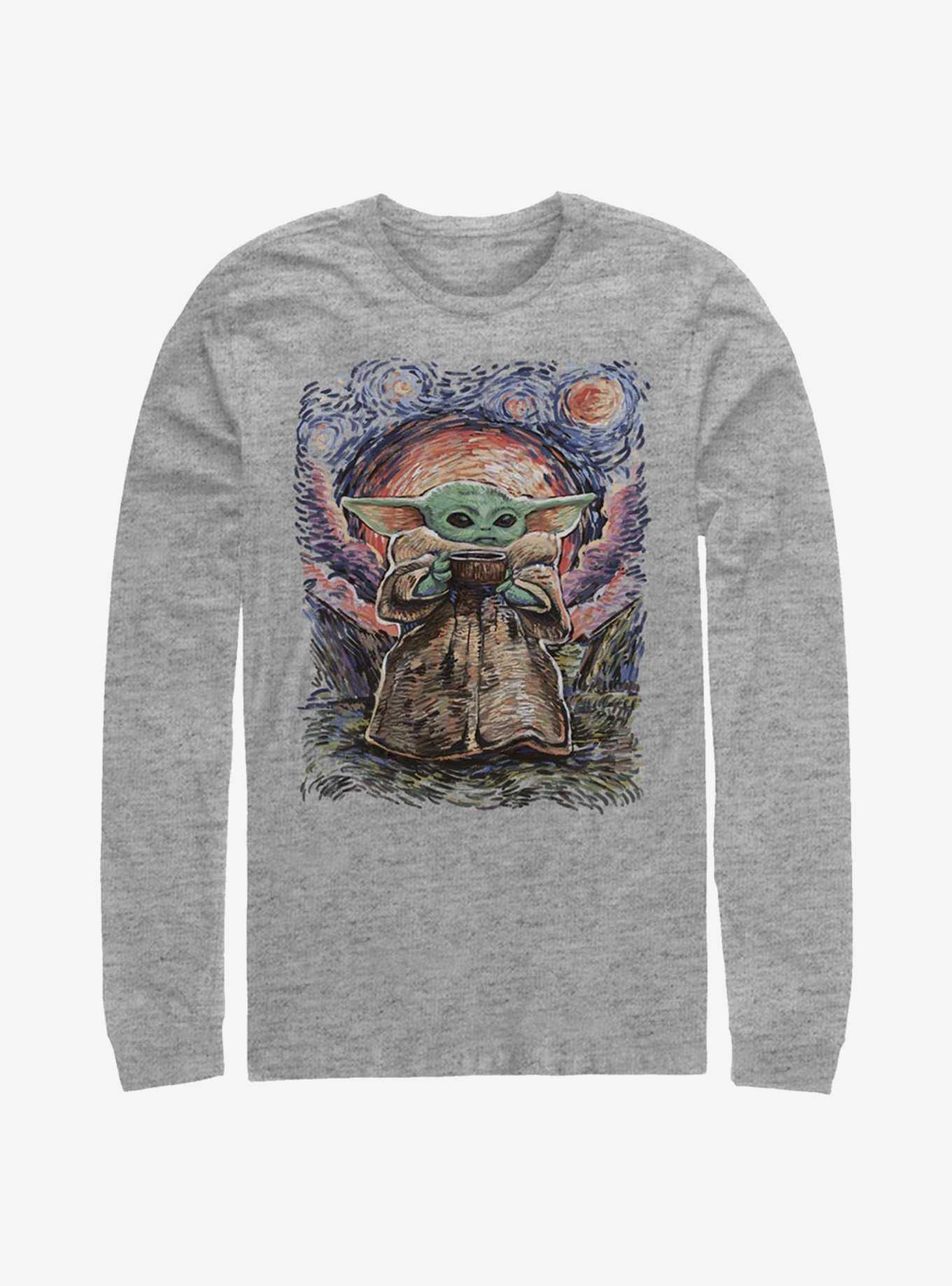 Star Wars The Mandalorian The Child Sipping Night Sky Long-Sleeve T-Shirt, , hi-res