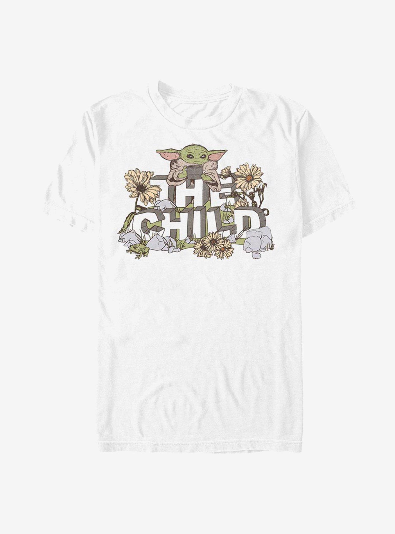 Star Wars The Mandalorian Vintage Flower The Child T-Shirt, WHITE, hi-res