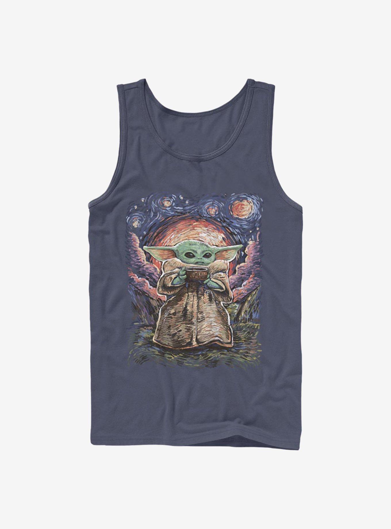 Star Wars The Mandalorian Child Sipping Night Sky Tank