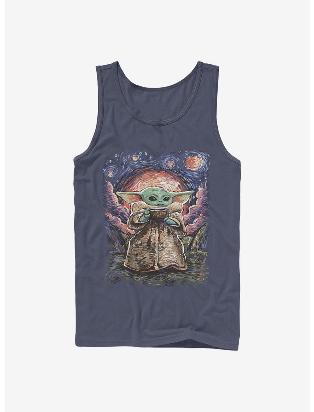 Star Wars The Mandalorian The Child Sipping Night Sky Tank, NAVY, hi-res