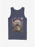 Star Wars The Mandalorian The Child Sipping Night Sky Tank, NAVY, hi-res