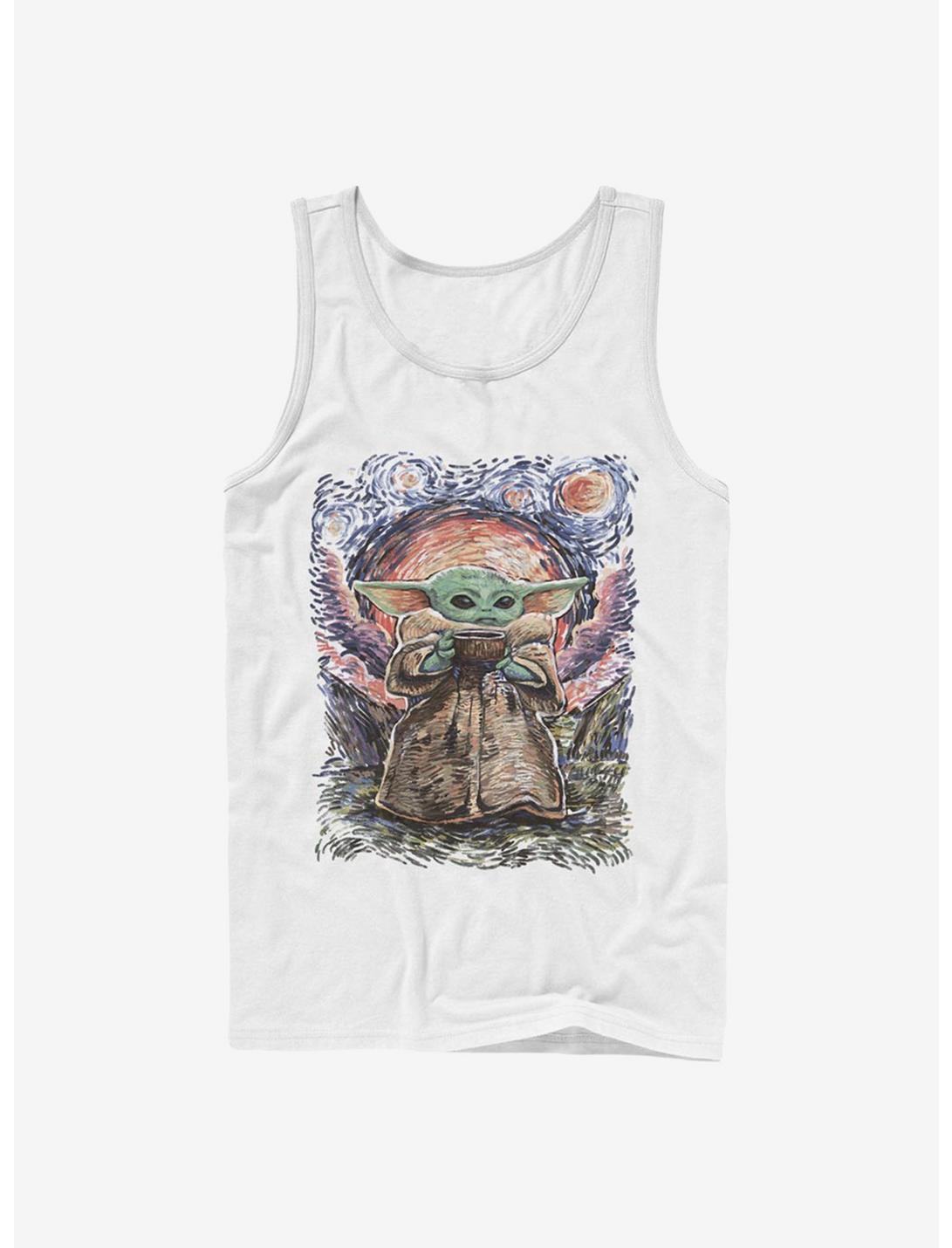 Star Wars The Mandalorian The Child Sipping Night Sky Tank, WHITE, hi-res