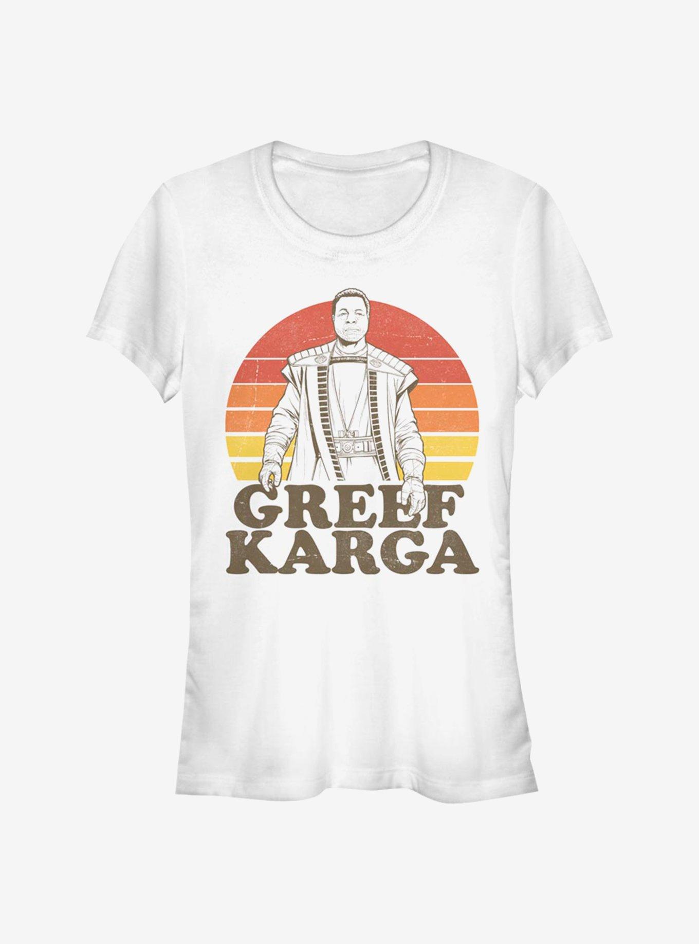 Star Wars The Mandalorian 70's Retro Sunset Greef Girls T-Shirt, WHITE, hi-res