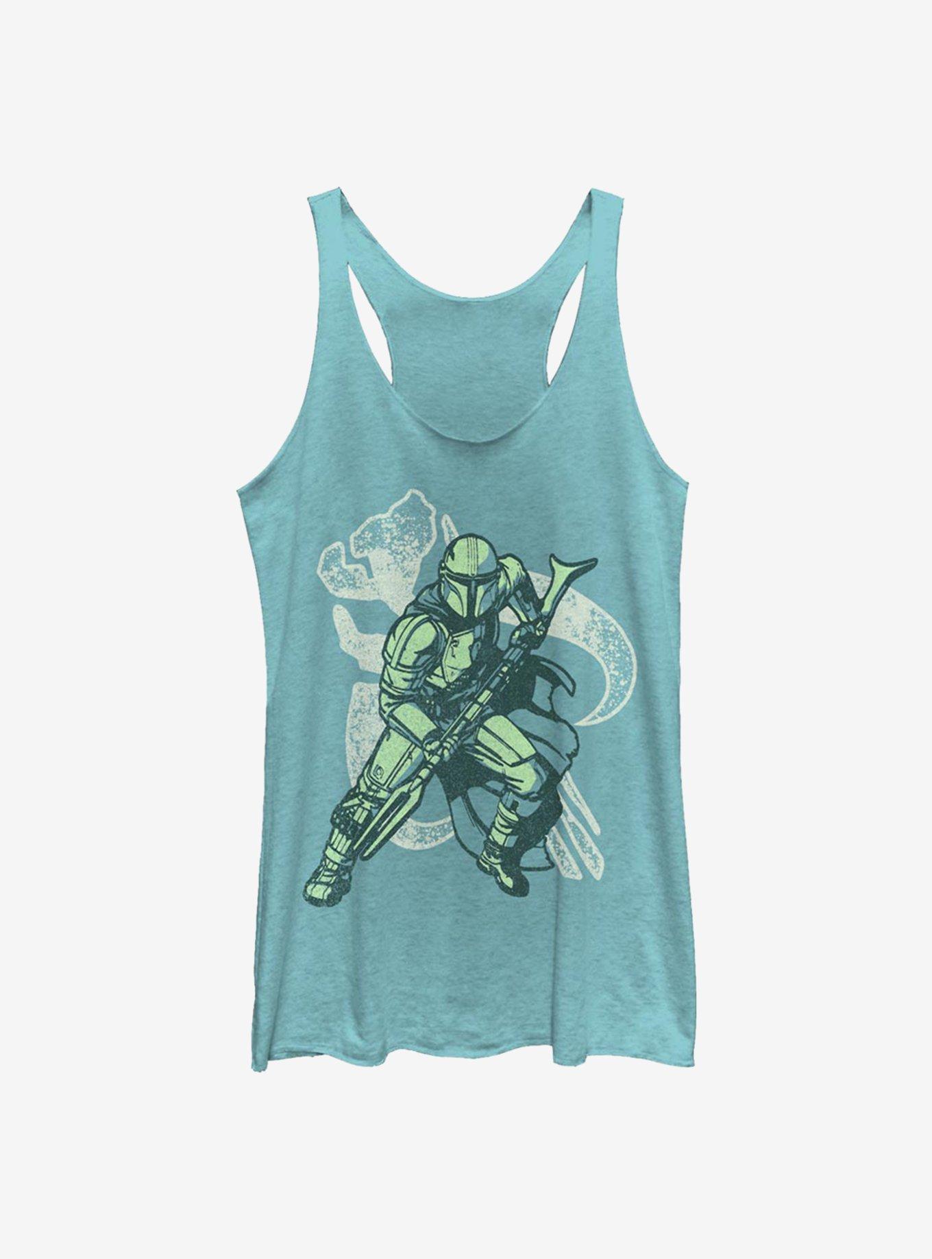 Star Wars The Mandalorian Mando Crest Pose Girls Tank, TAHI BLUE, hi-res