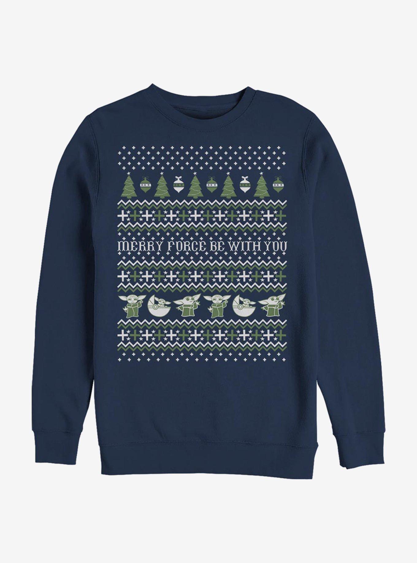 Star Wars The Mandalorian The Child Ugly Sweater Crew Sweatshirt, , hi-res