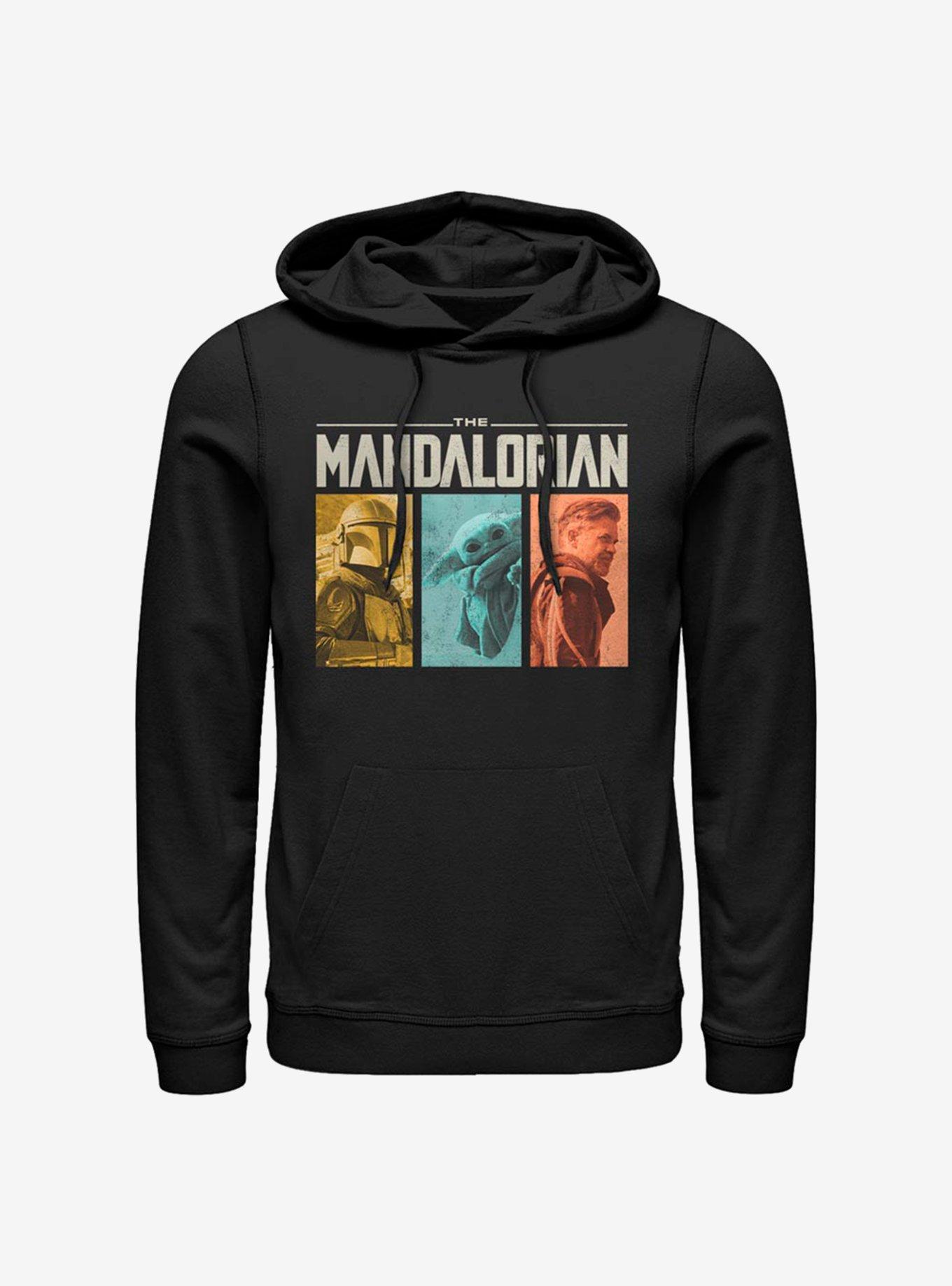 Star Wars The Mandalorian Mandomon Group Panels Hoodie, BLACK, hi-res