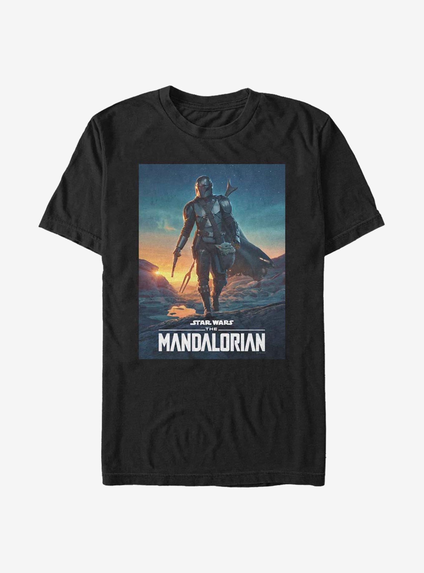 Star Wars The Mandalorian Poster T-Shirt, BLACK, hi-res