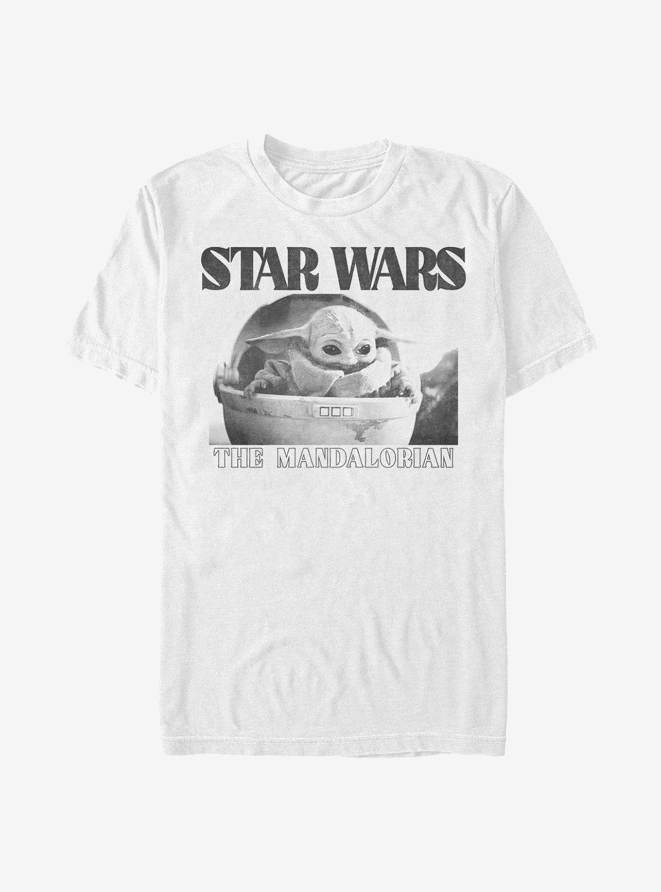 Star Wars The Mandalorian The Child Black And White Photo T-Shirt, WHITE, hi-res