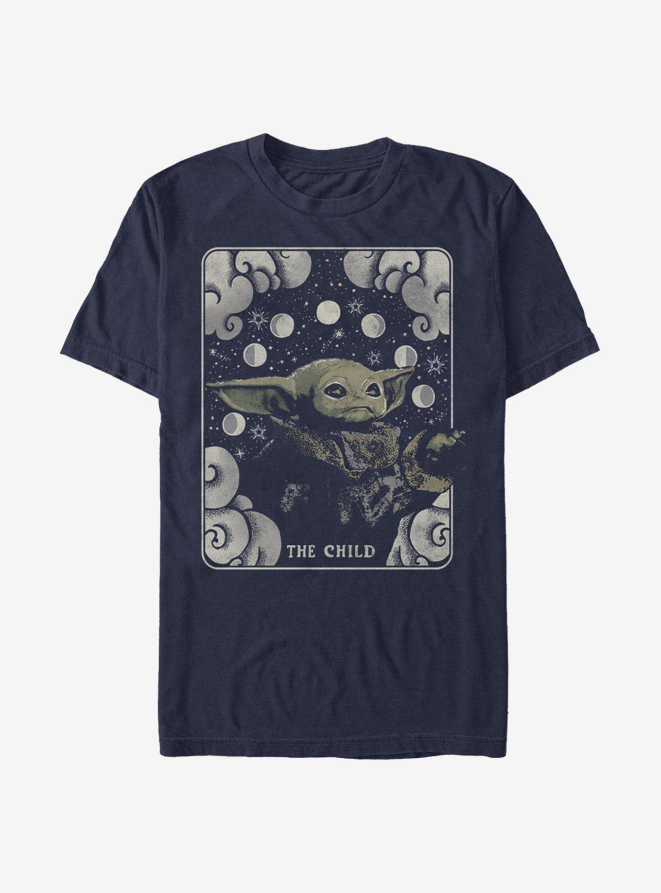 Star Wars The Mandalorian The Child Tarot Card Card T-Shirt, NAVY, hi-res