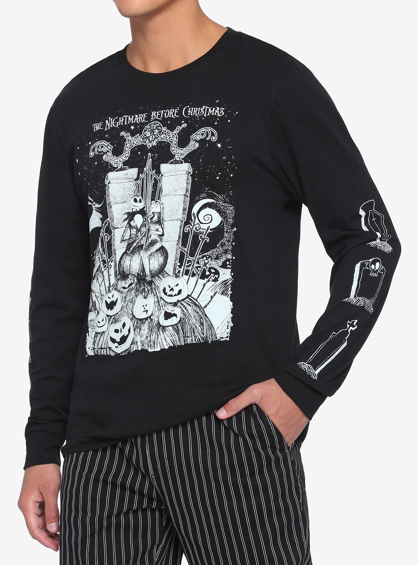 The Nightmare Before Christmas Halloween Town Gates Long-Sleeve T-Shirt, BLACK, hi-res