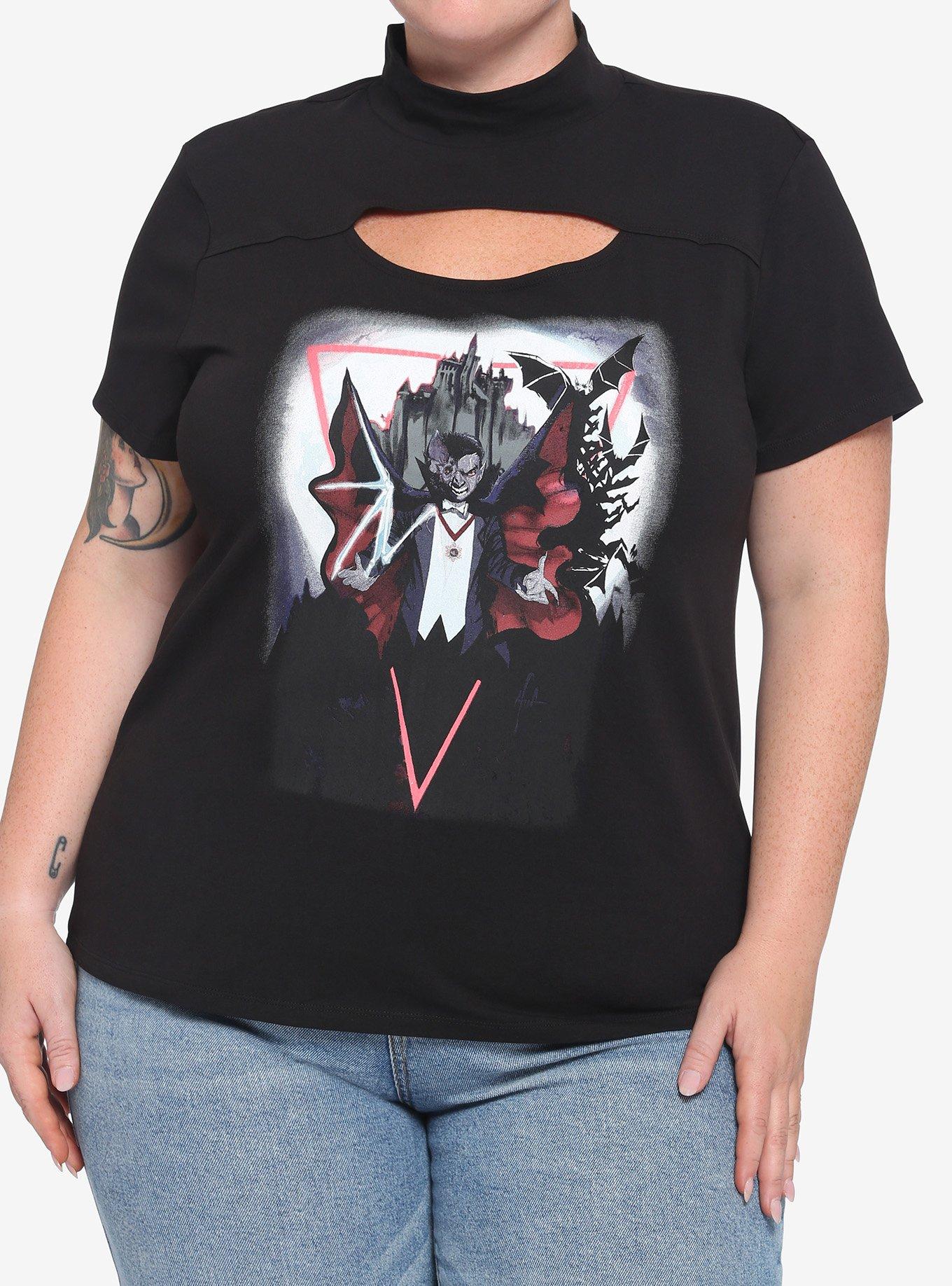 Universal Monsters Dracula Mock Neck Top Plus Size, MULTI, hi-res