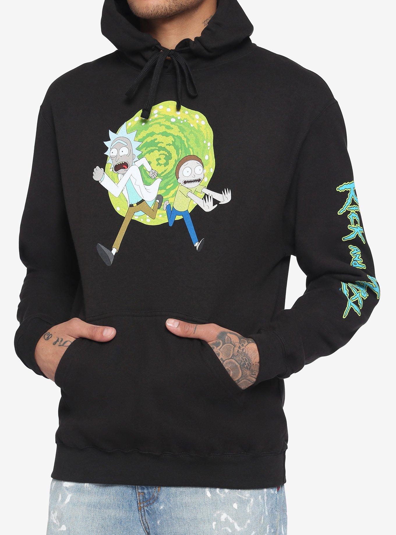 Rick And Morty Portal Hoodie, BLACK, hi-res