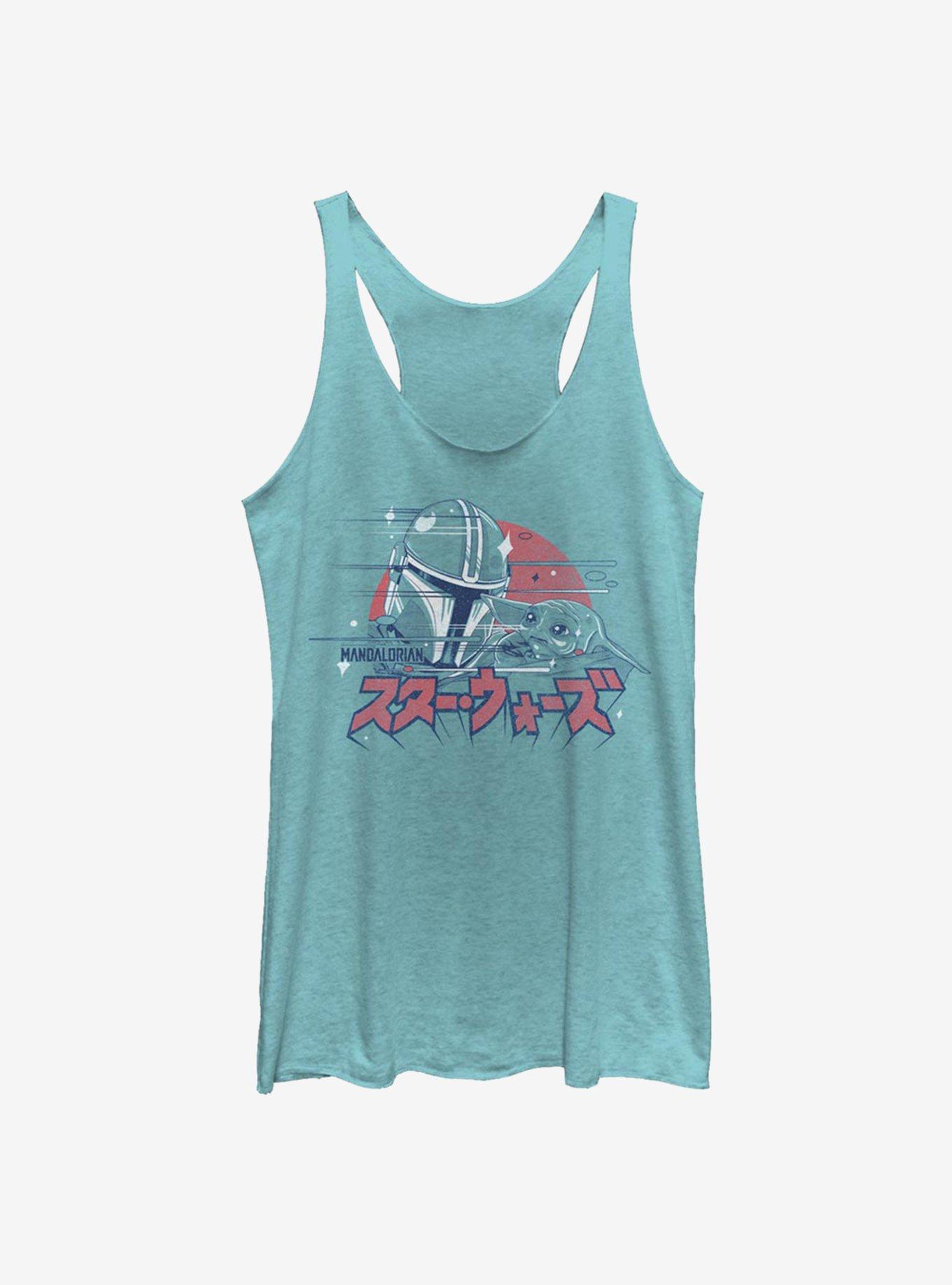 Star Wars The Mandalorian Mando And The Child Lettering Girls Tank, TAHI BLUE, hi-res