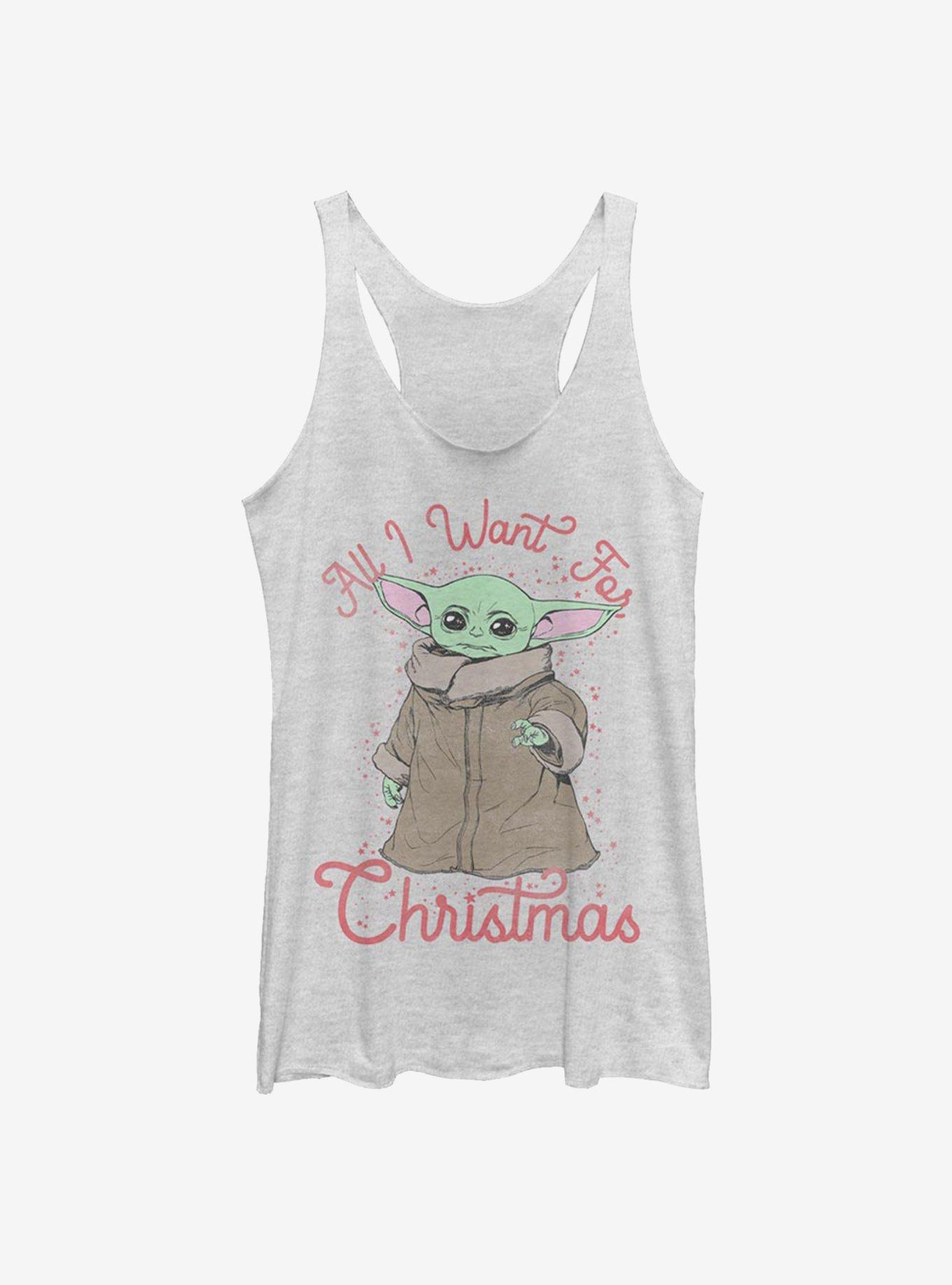 Star Wars The Mandalorian The Child Dear Santa Girls Tank, WHITE HTR, hi-res