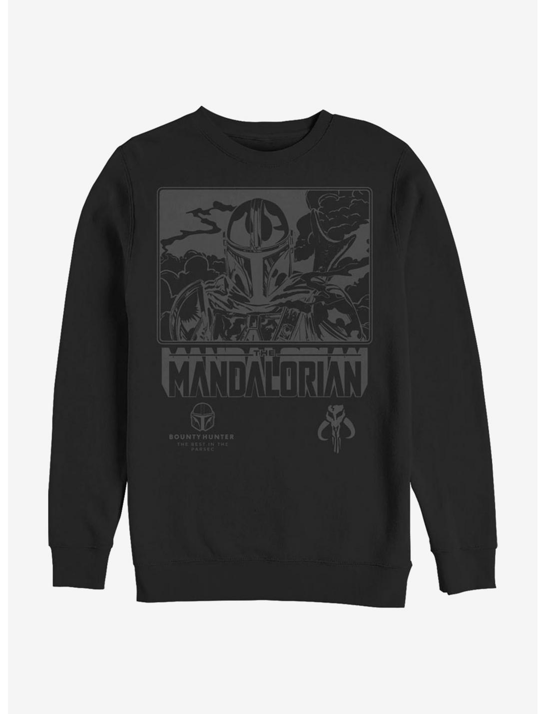 Star Wars The Mandalorian The Best Bounty Hunter Crew Sweatshirt, BLACK, hi-res