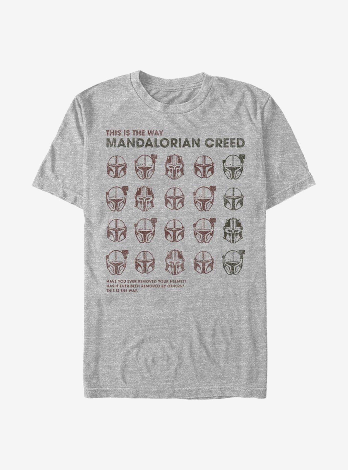 Star Wars The Mandalorian Helmet Grid T-Shirt, ATH HTR, hi-res