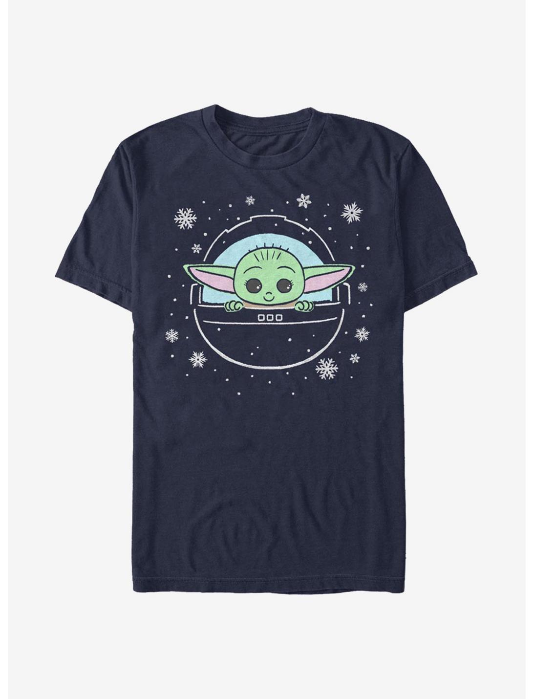 Star Wars The Mandalorian The Child Loves The Snow T-Shirt, NAVY, hi-res