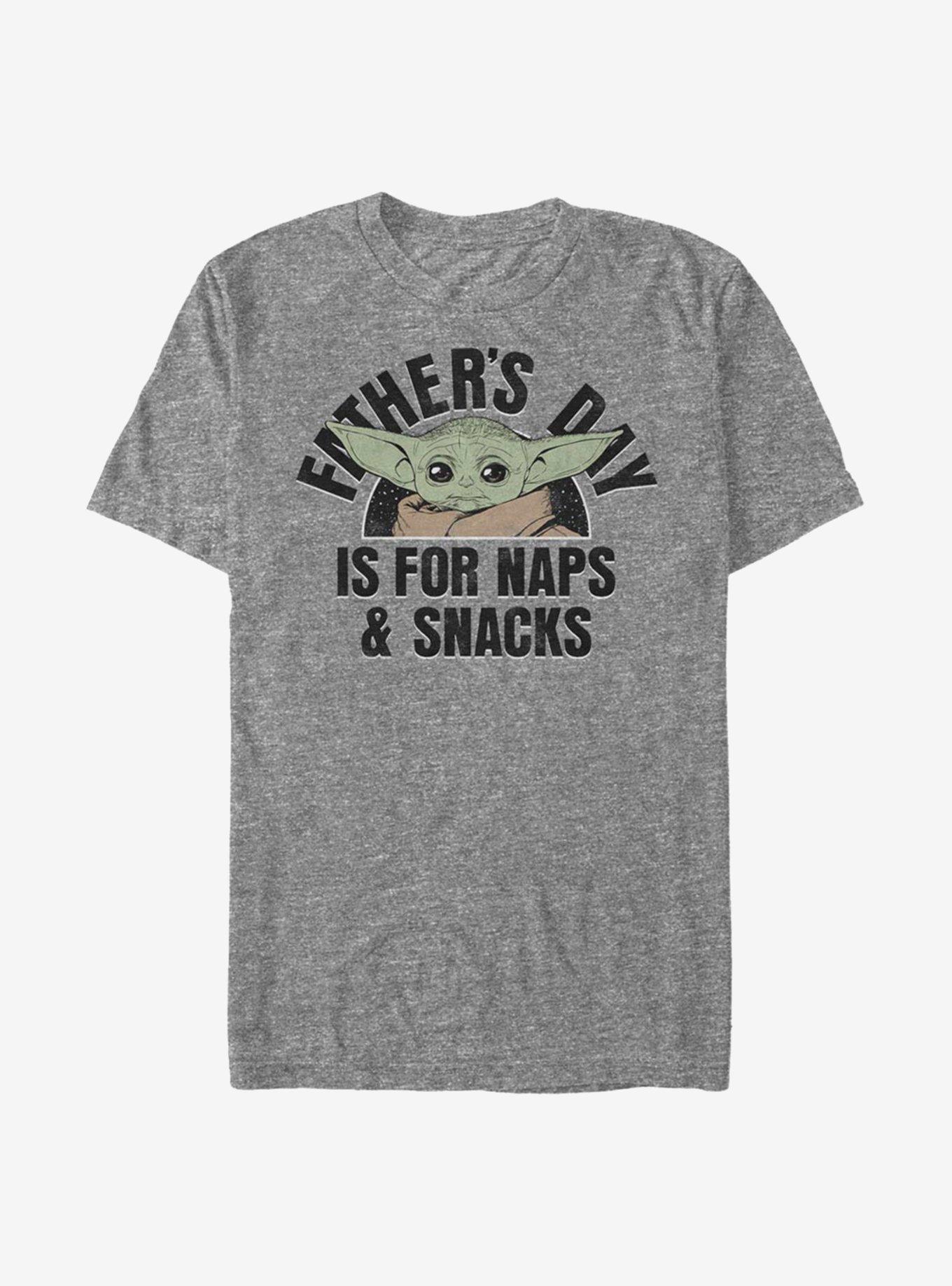 Star Wars The Mandalorian The Child Naps And Snacks T-Shirt, ATH HTR, hi-res