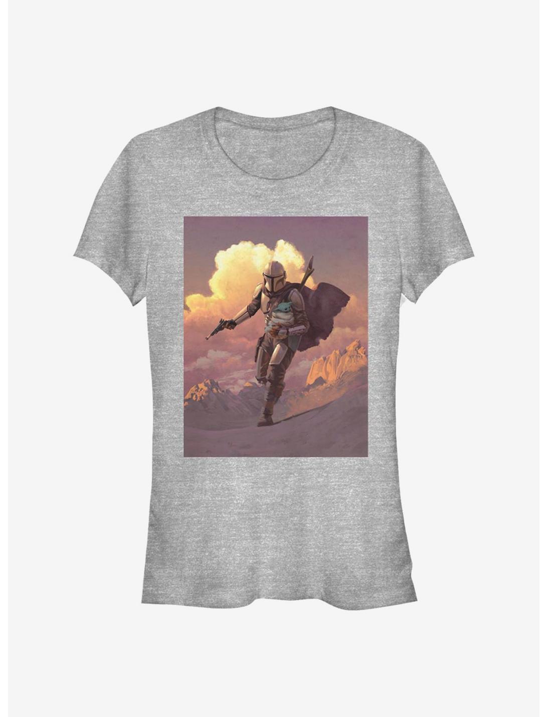 Star Wars The Mandalorian Mando Desert Poster Girls T-Shirt, ATH HTR, hi-res