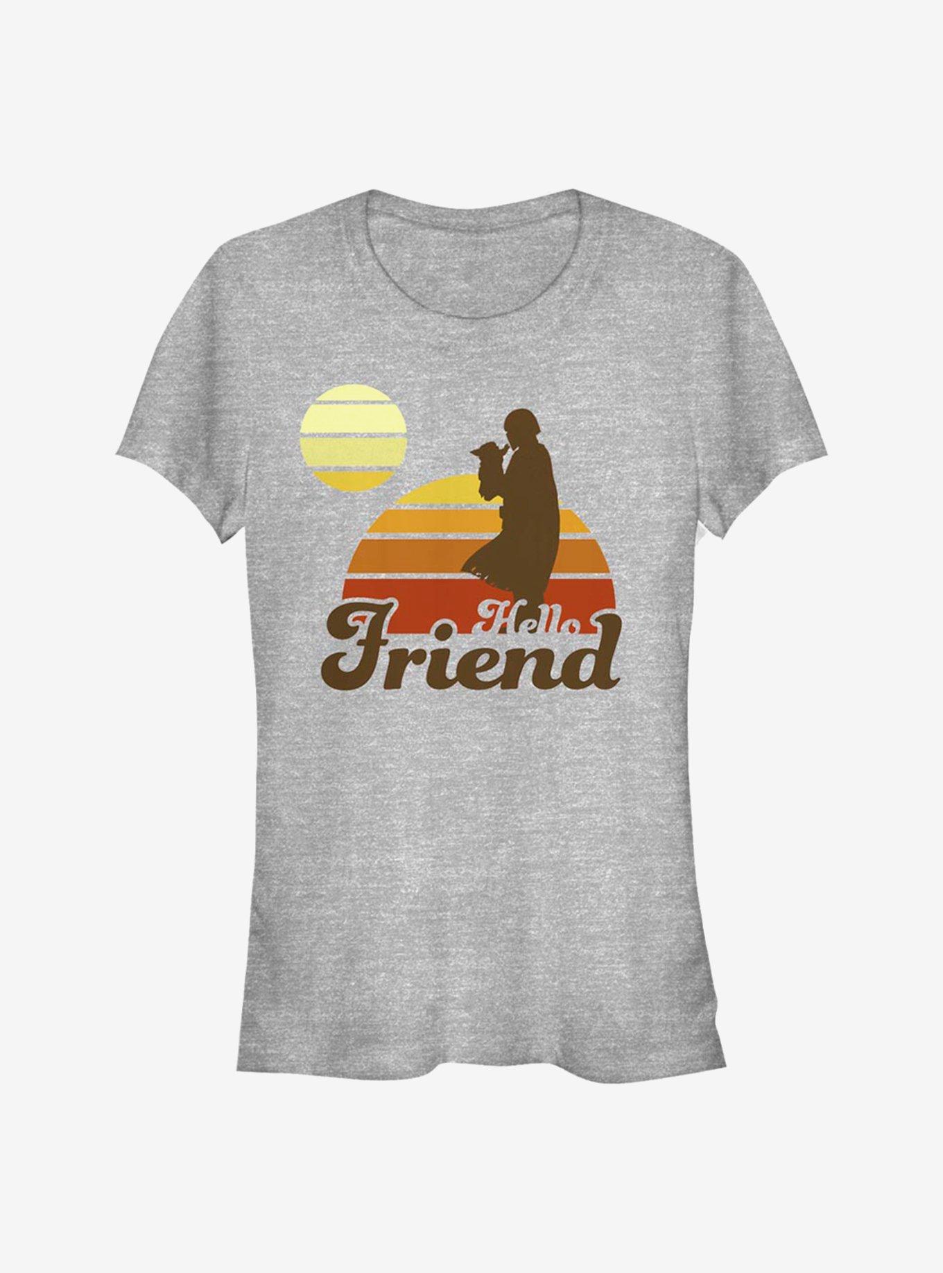 Star Wars The Mandalorian Mando Retro Sunset Girls T-Shirt, ATH HTR, hi-res