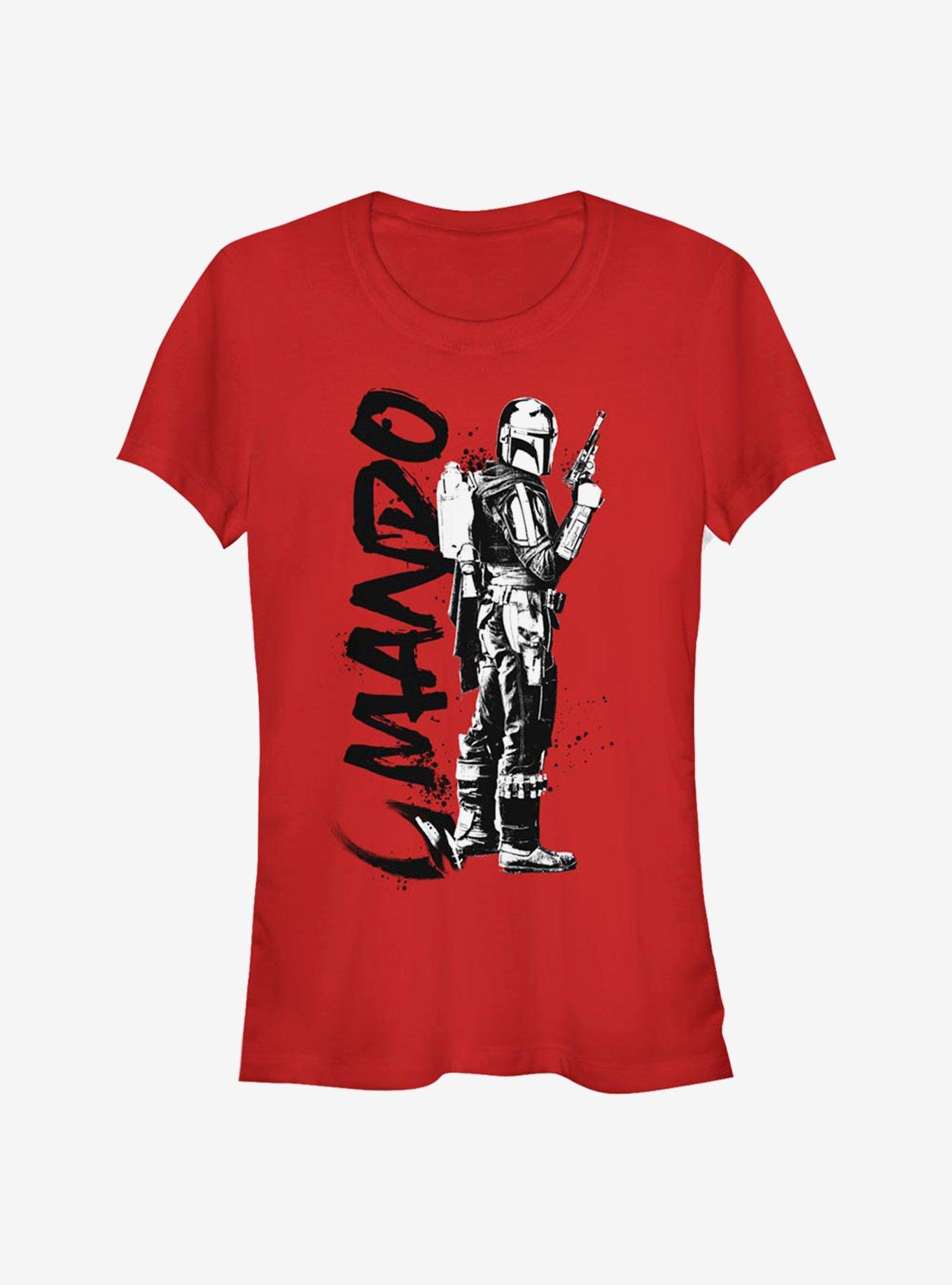 Star Wars The Mandalorian Mando Splatter Girls T-Shirt, RED, hi-res