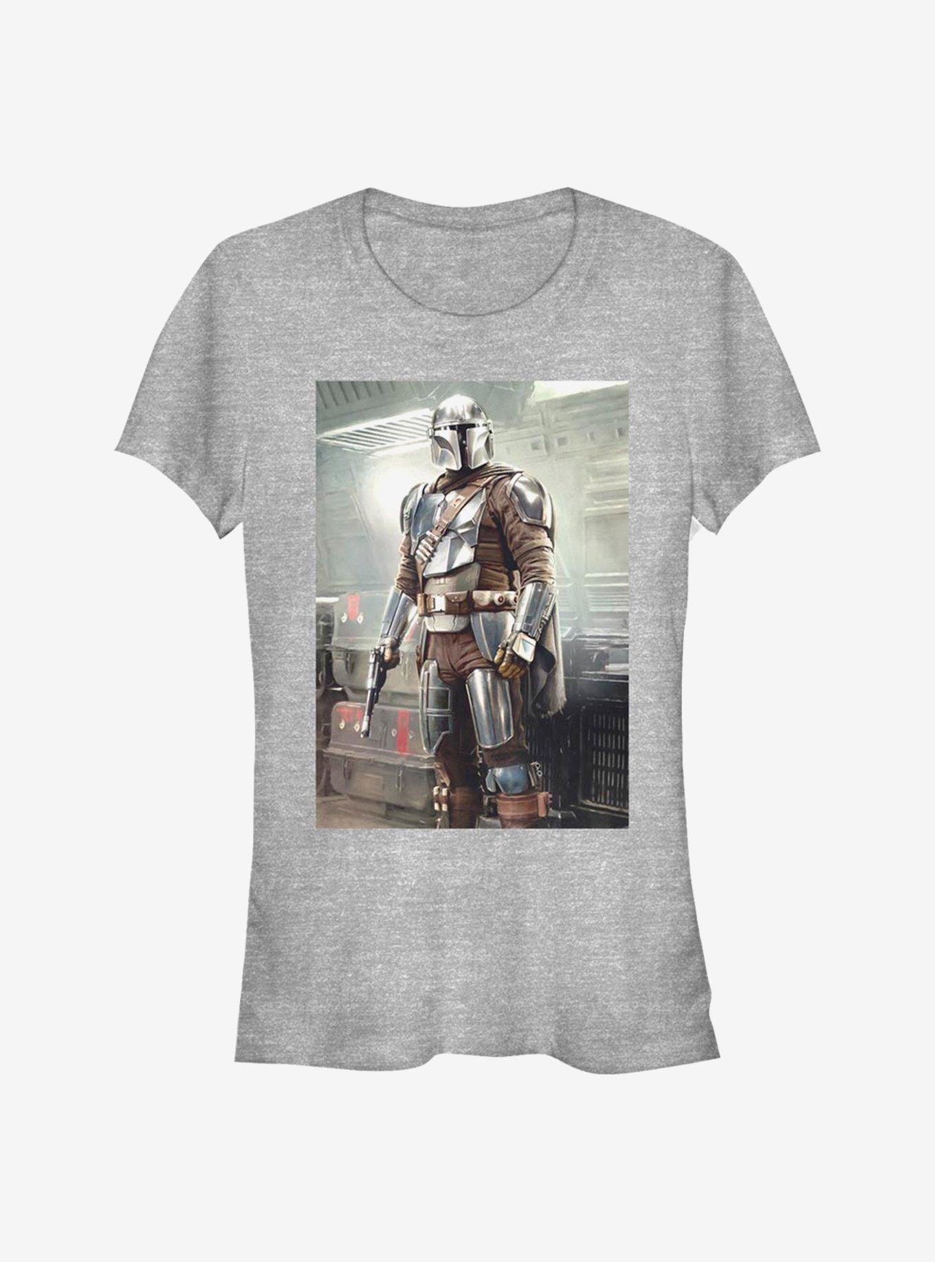 Star Wars The Mandalorian Mando Stance Poster Girls T-Shirt, ATH HTR, hi-res