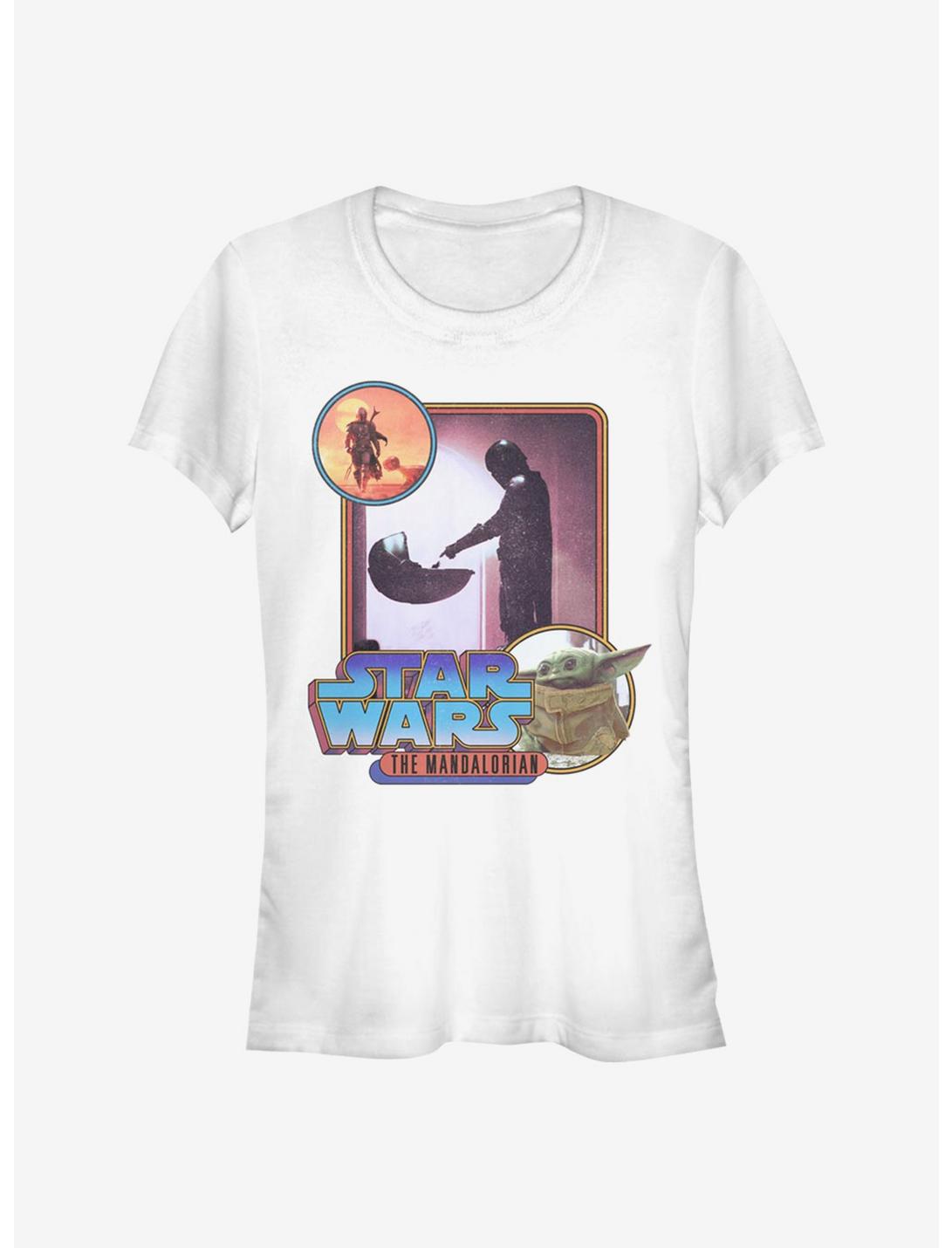 Star Wars The Mandalorian Retro Mando Scenes Girls T-Shirt, WHITE, hi-res