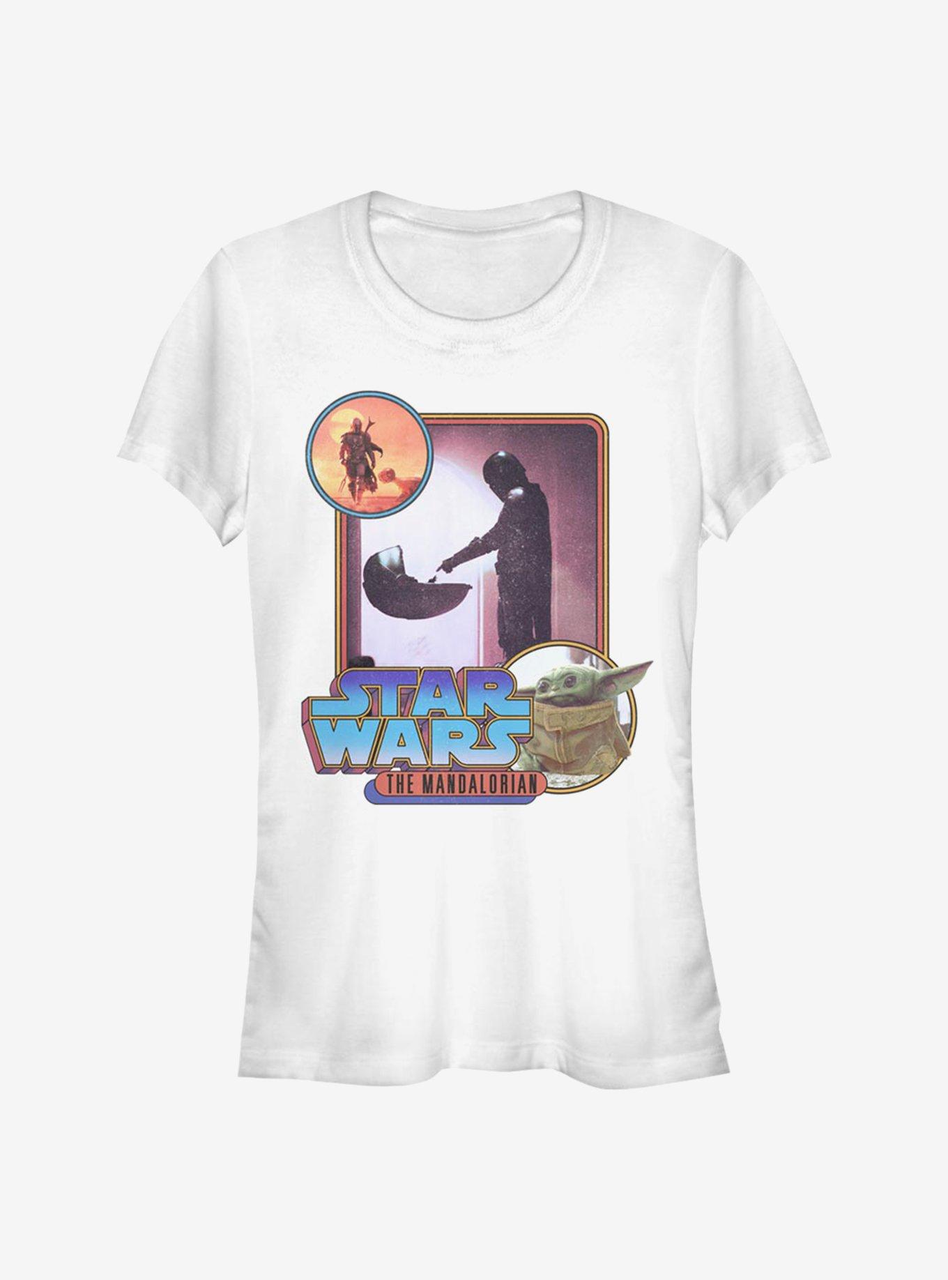 Star Wars The Mandalorian Retro Mando Scenes Girls T-Shirt, WHITE, hi-res