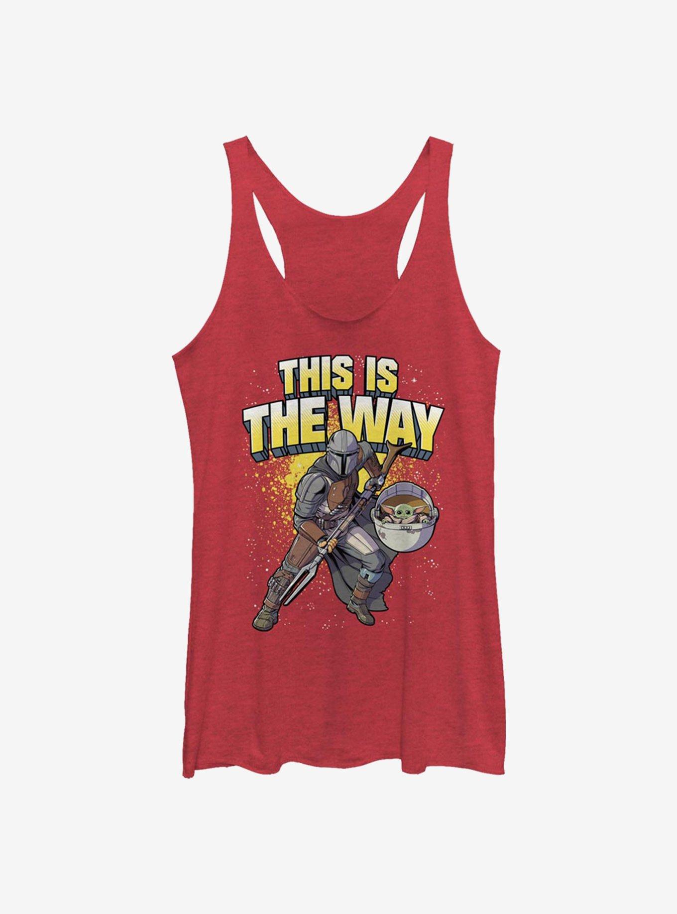 Star Wars The Mandalorian Mando Way Splatter Girls Tank, RED HTR, hi-res