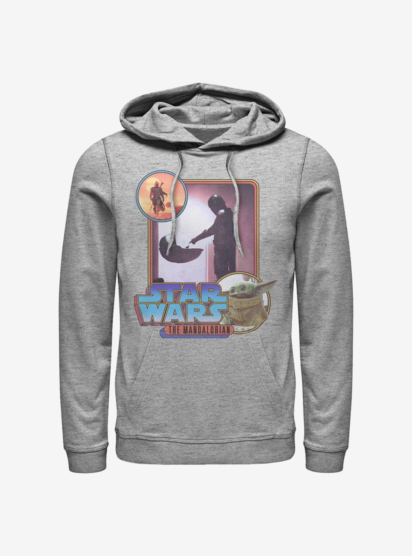 Star Wars The Mandalorian Retro Mando Scenes Hoodie, ATH HTR, hi-res