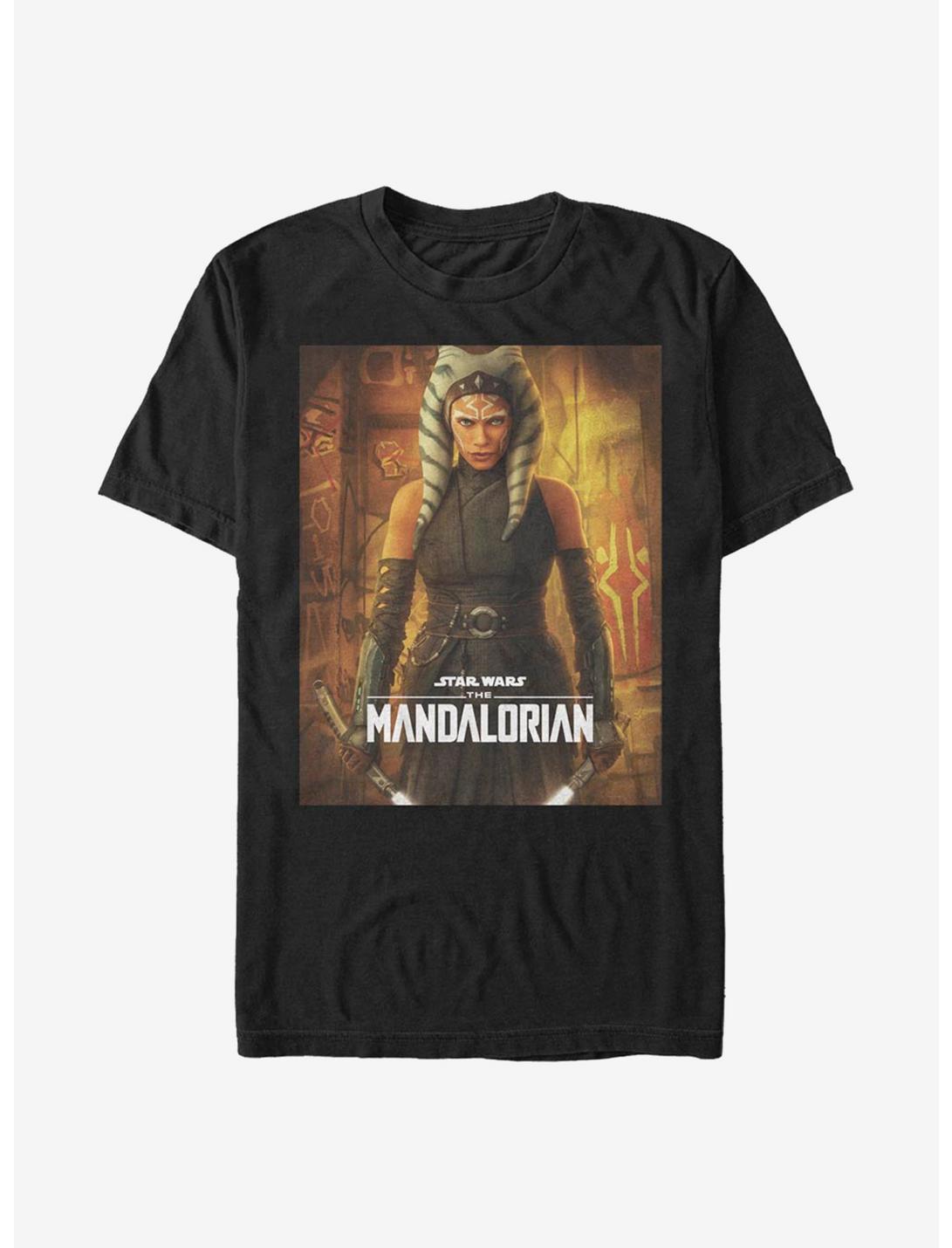 Star Wars The Mandalorian Ahsoka Poster T-Shirt, BLACK, hi-res