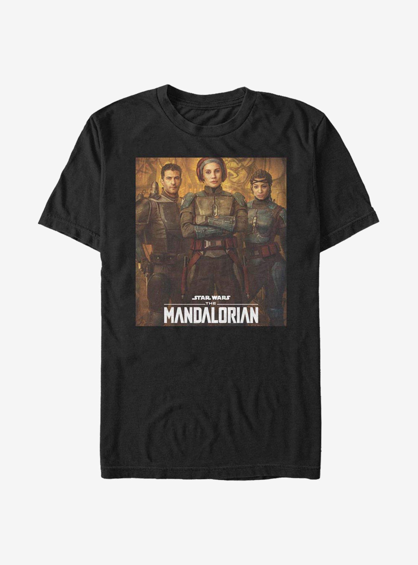 Star Wars The Mandalorian Blue Mandalorian Poster T-Shirt, BLACK, hi-res