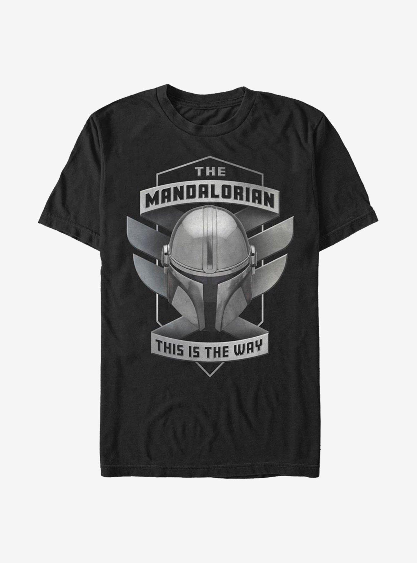 Star Wars The Mandalorian Mando Helmet The Way Emblem T-Shirt - BLACK ...