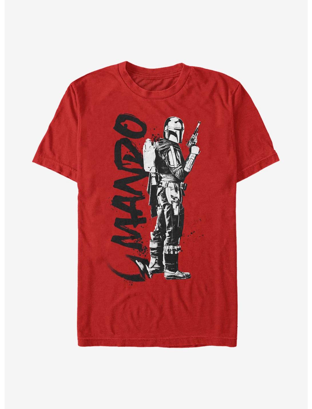 Star Wars The Mandalorian Mando Splatter T-Shirt, RED, hi-res