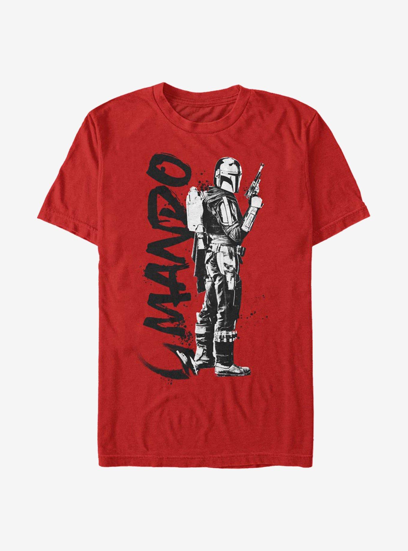 Star Wars The Mandalorian Mando Splatter T-Shirt, RED, hi-res