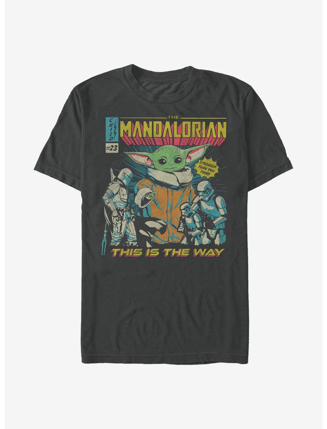Star Wars The Mandalorian The Child Comic Poster T-Shirt, CHARCOAL, hi-res