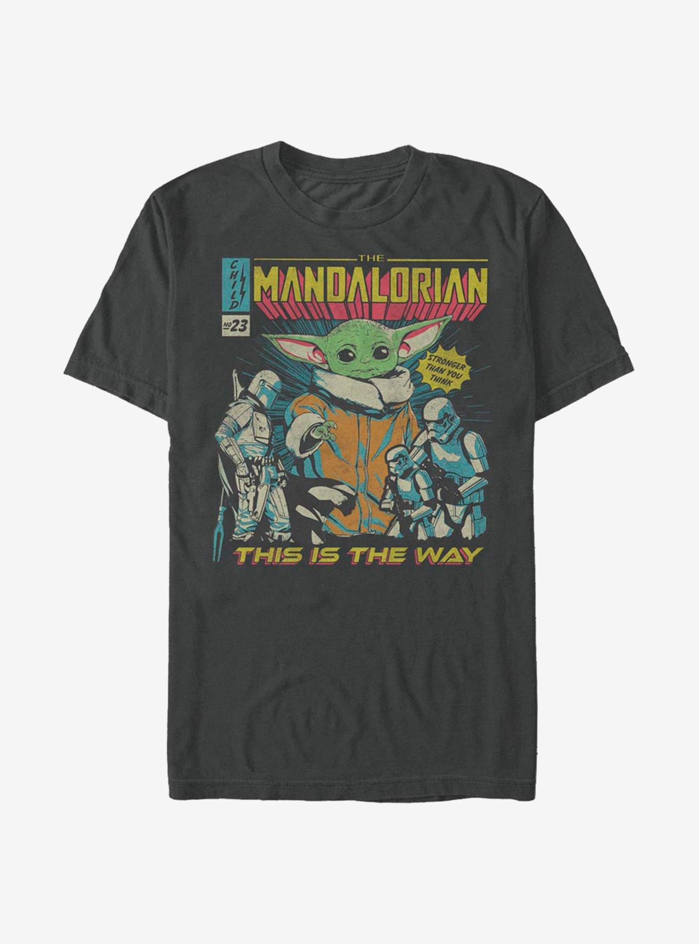 Star Wars The Mandalorian The Child Comic Poster T-Shirt, CHARCOAL, hi-res