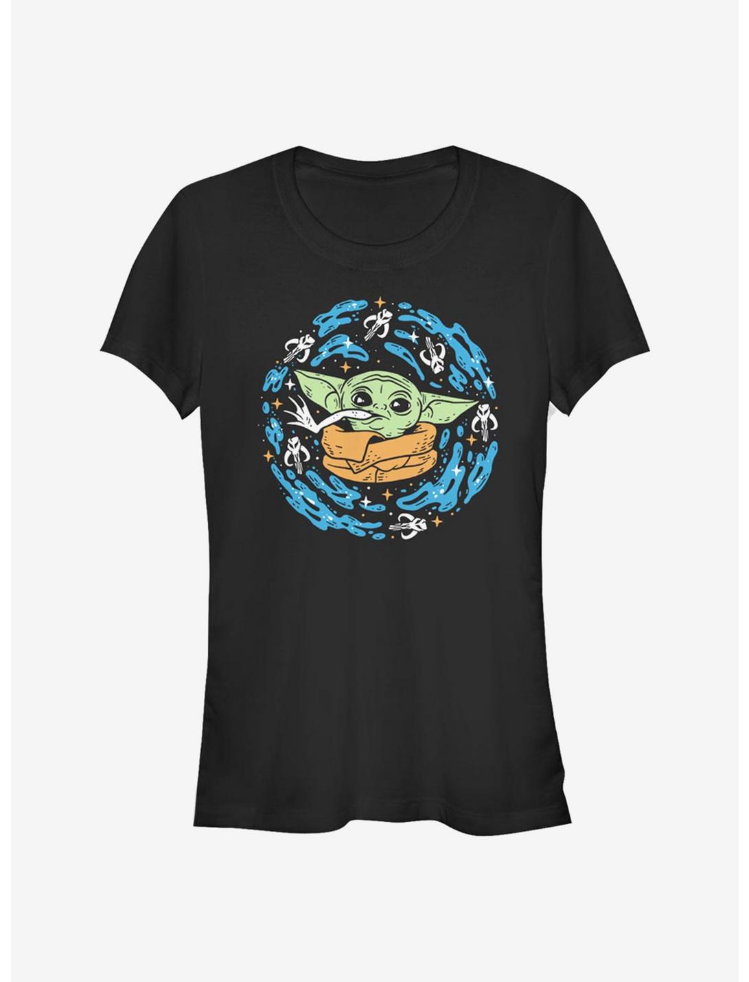 Star Wars The Mandalorian The Child Frog Spiral Girls T-Shirt, BLACK, hi-res