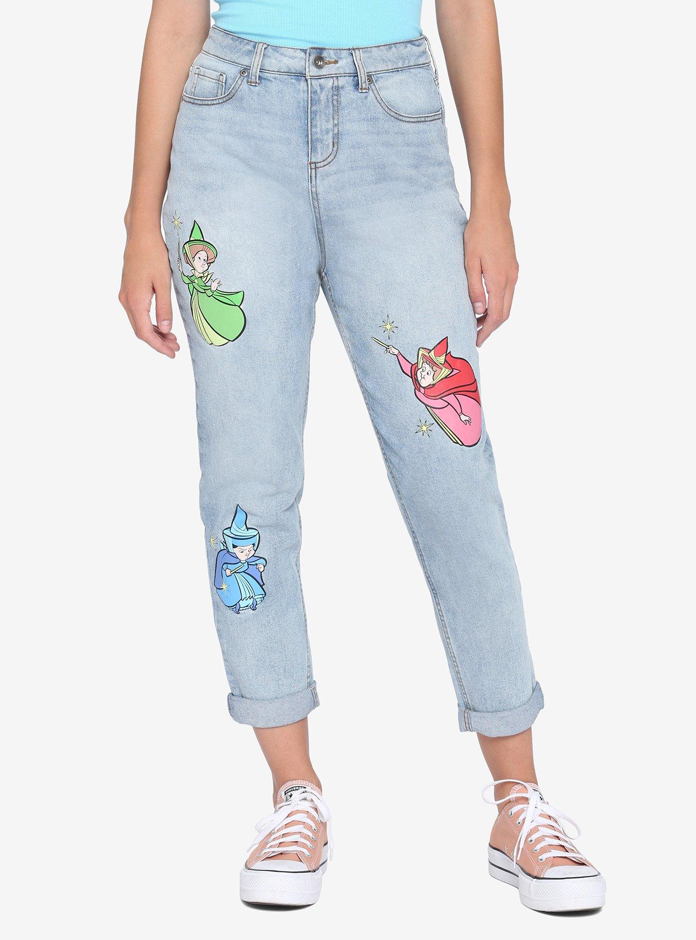 Disney Sleeping Beauty Fairies Mom Jeans, MULTI, hi-res