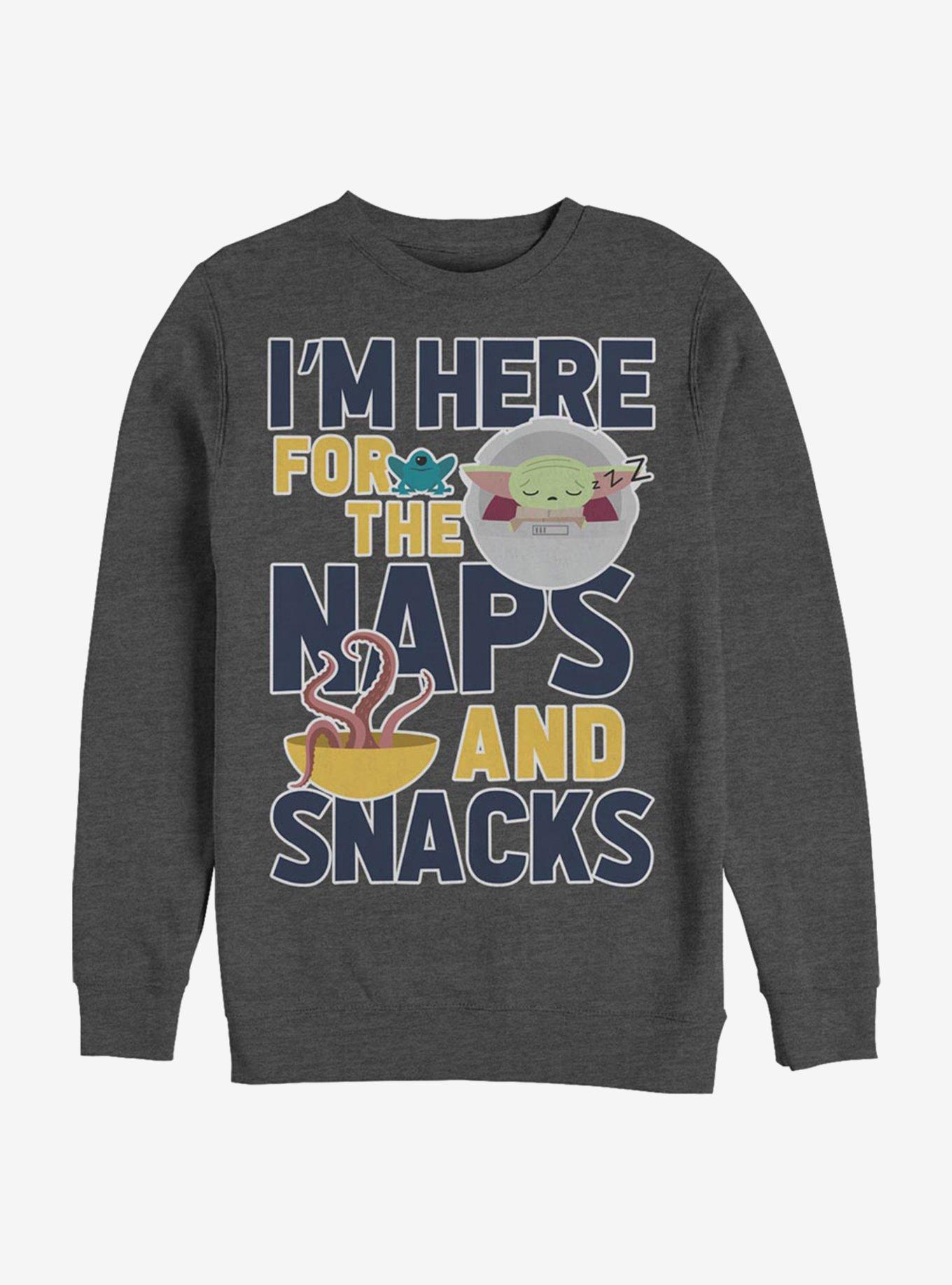 Star Wars The Mandalorian The Child Naps And Snacks Hoodie, CHAR HTR, hi-res