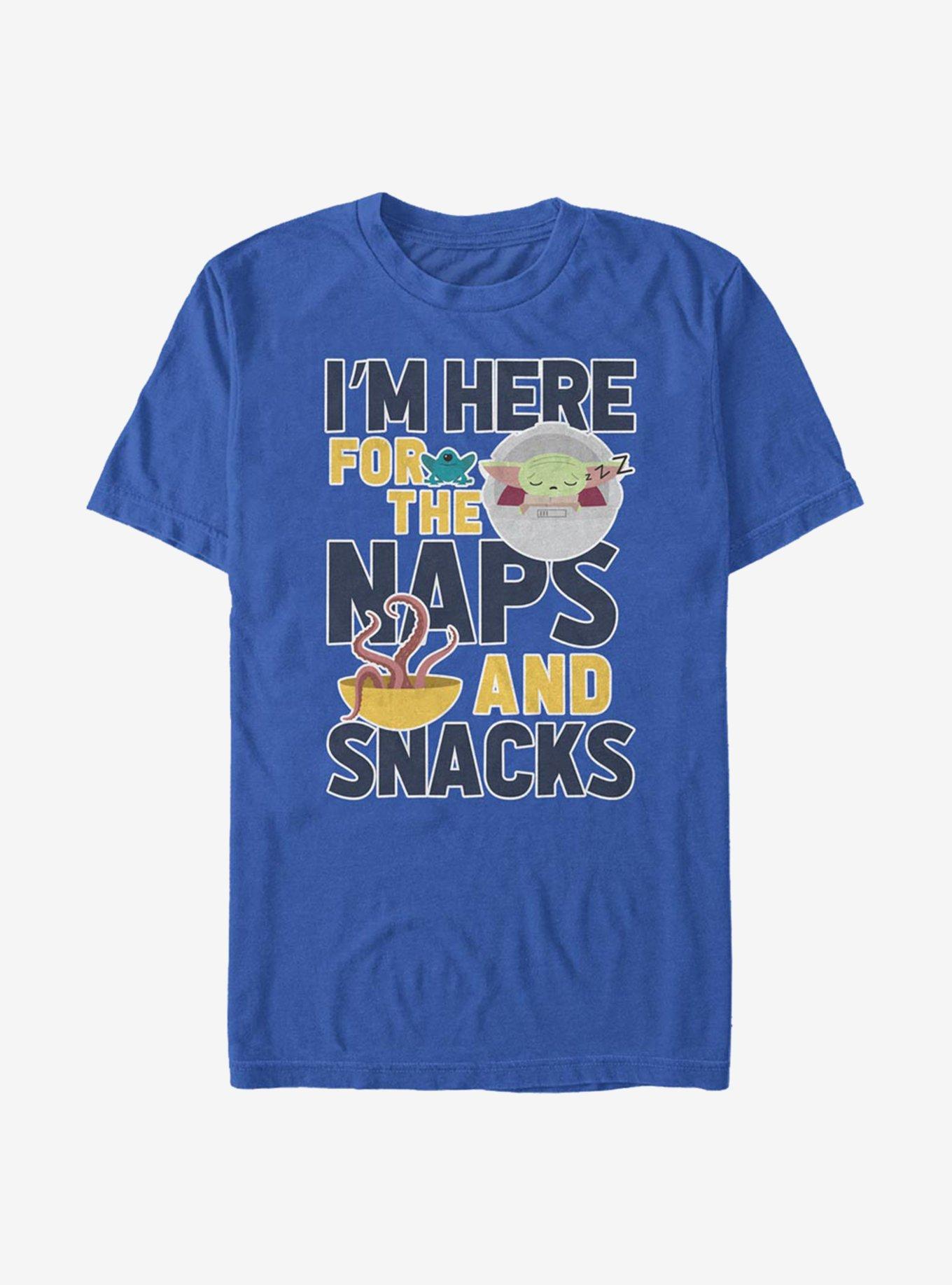 Star Wars The Mandalorian The Child Naps And Snacks T-Shirt, ROYAL, hi-res