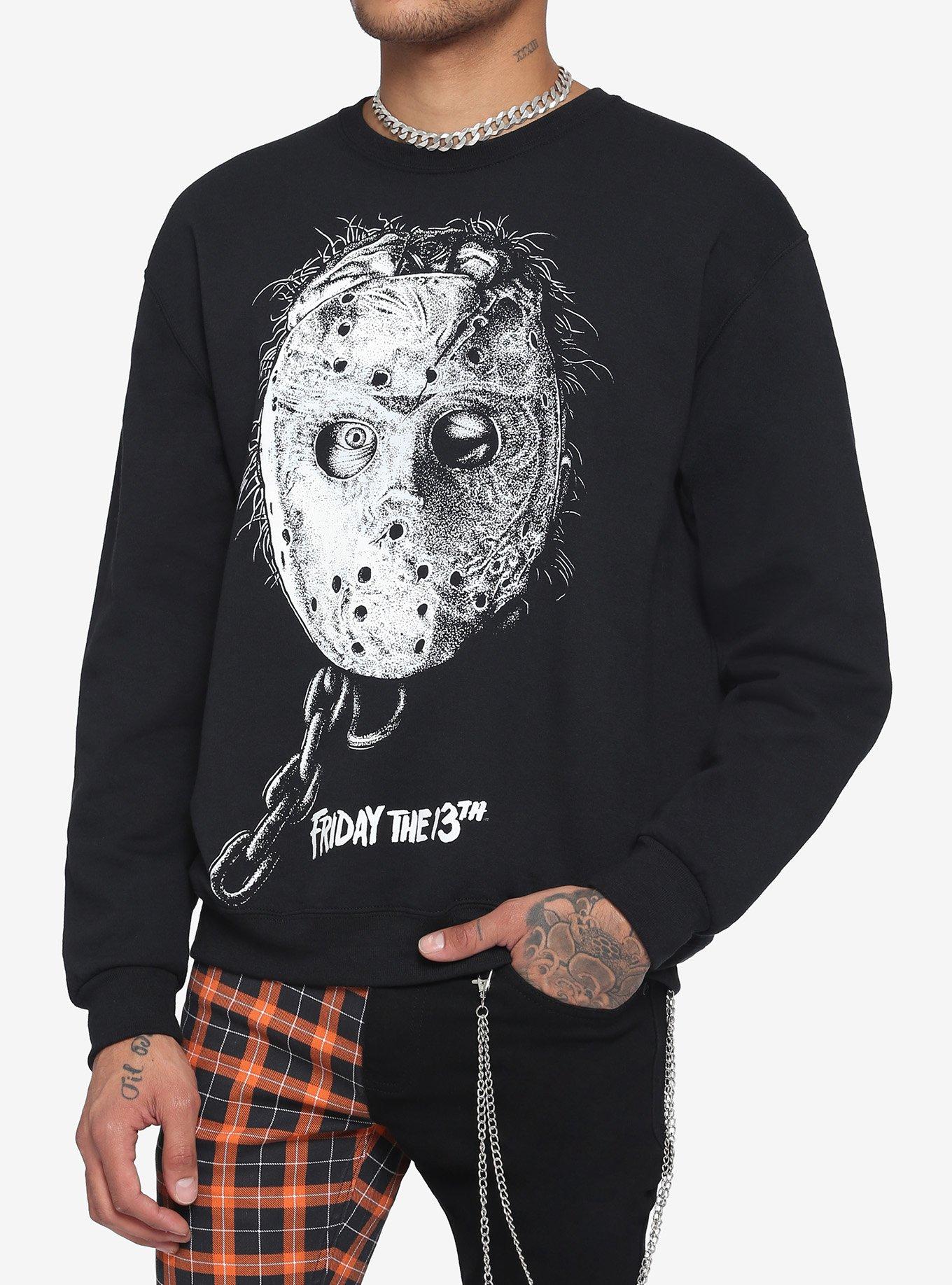 Friday The 13th Jason Mask Sweatshirt, BLACK, hi-res