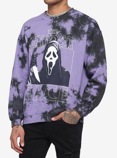 Scream Ghost Face Purple Tie-Dye Sweatshirt
